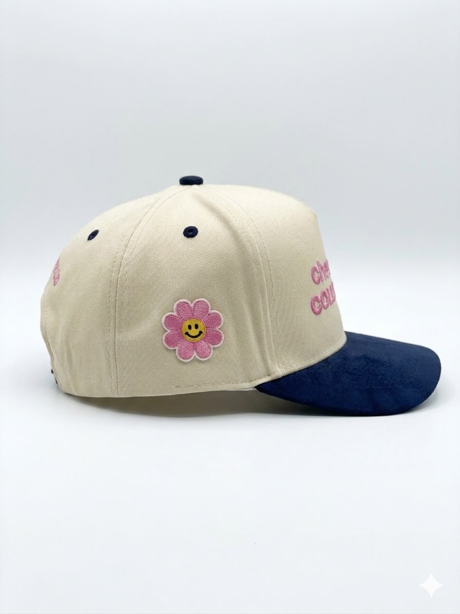 Happy Flower Suede Bill Hat
