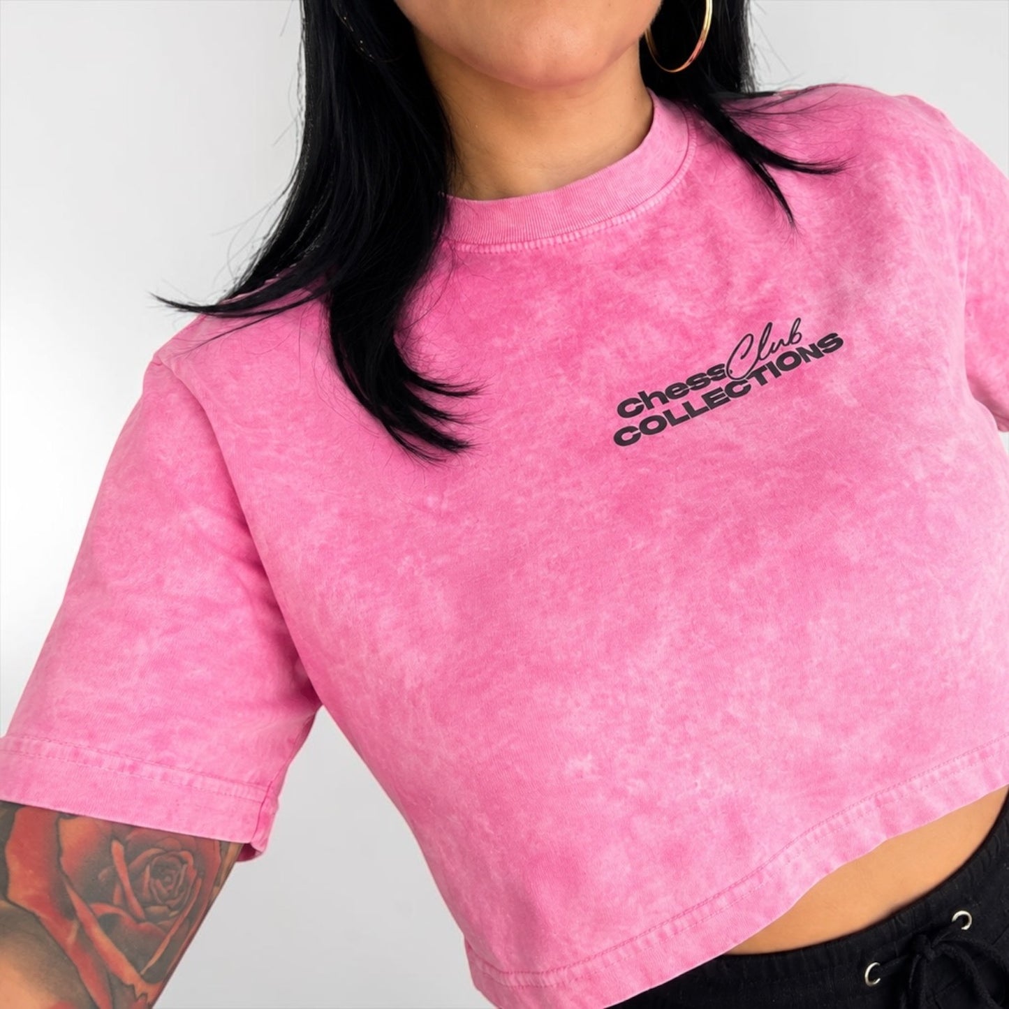 Pink Mineral Wash Crop Tee