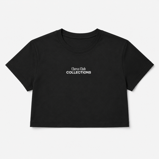 Black Chess Club Collections Crop Tee