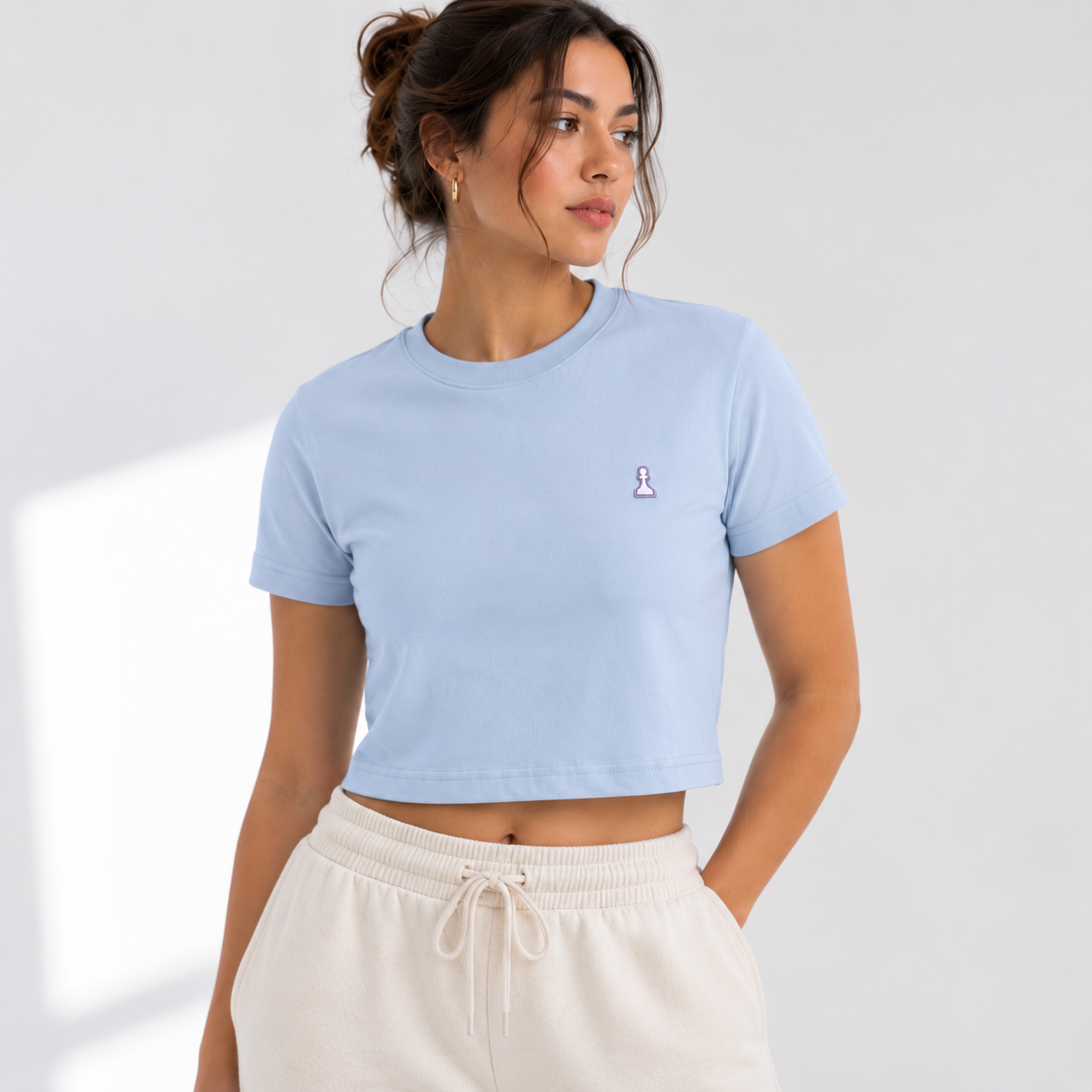 Soft Blue Crop Tee