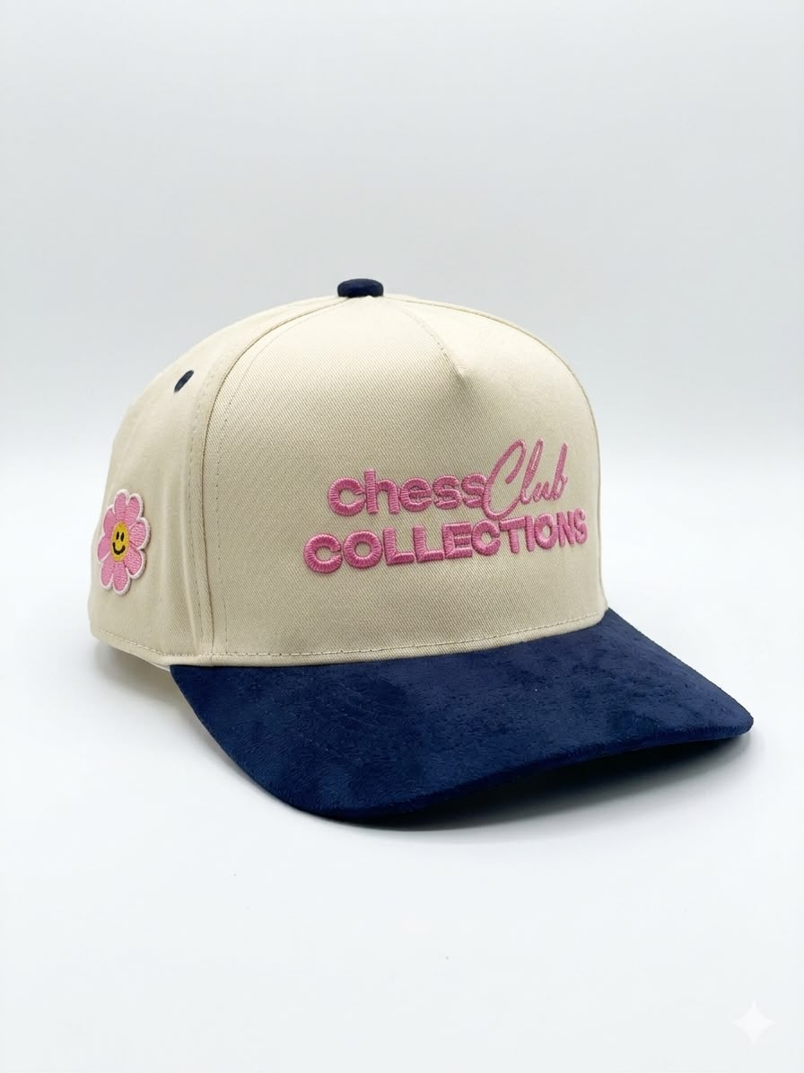 Happy Flower Suede Bill Hat