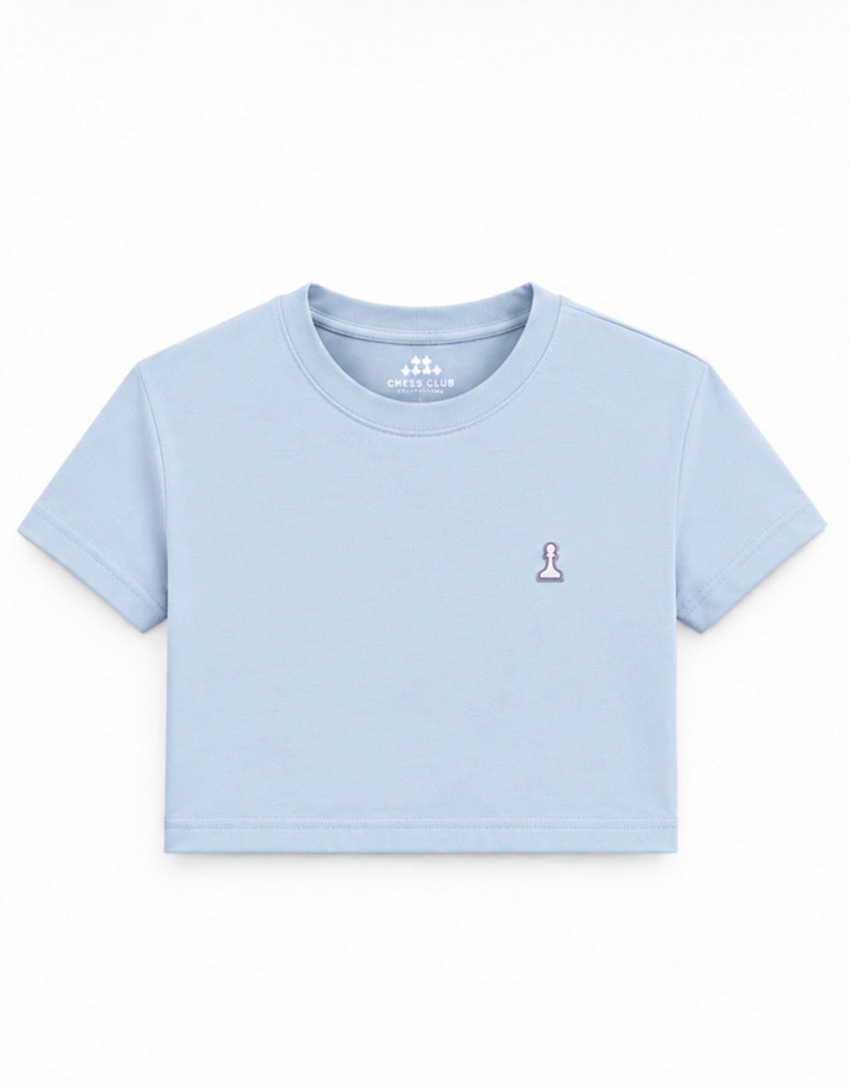 Soft Blue Crop Tee