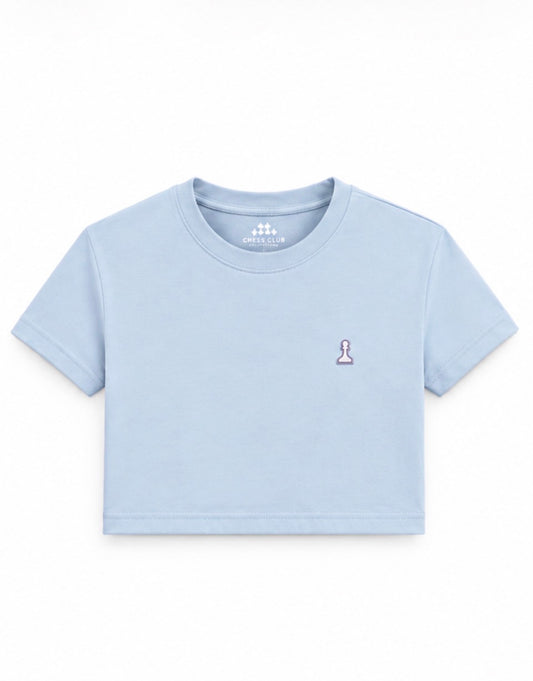 Soft Blue Crop Tee