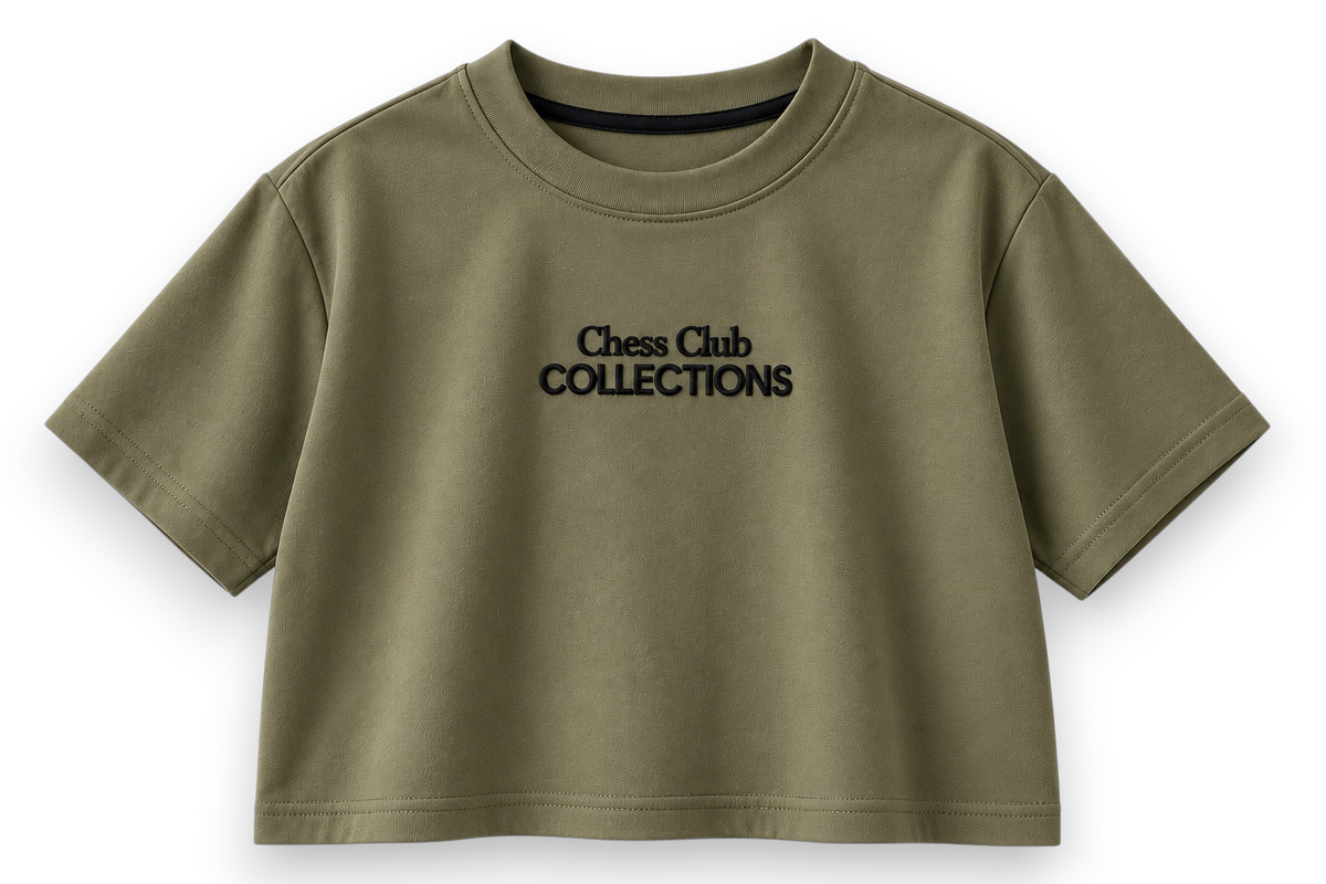 Olive Chess Club Collections Crop Tee