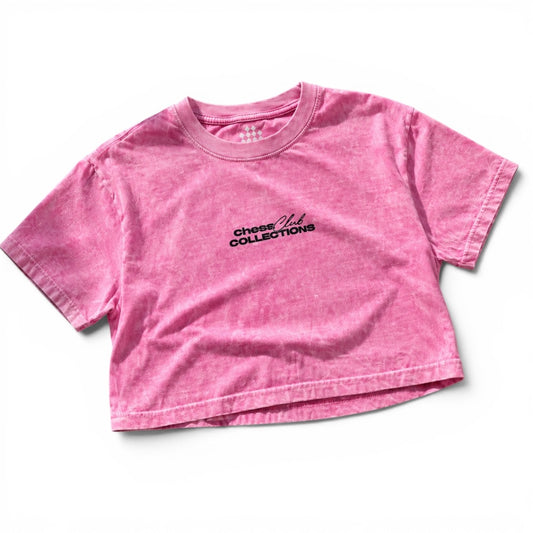 Pink Mineral Wash Crop Tee