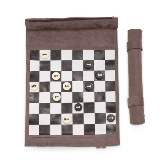 Gray Roll-up Chess Set