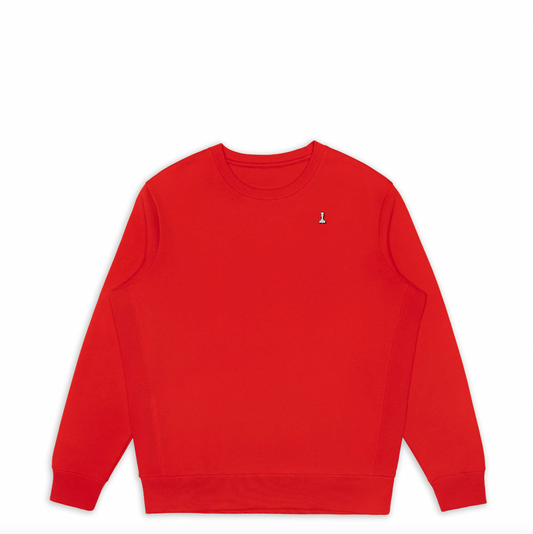 Red Organic Cotton Crewneck Sweatshirt