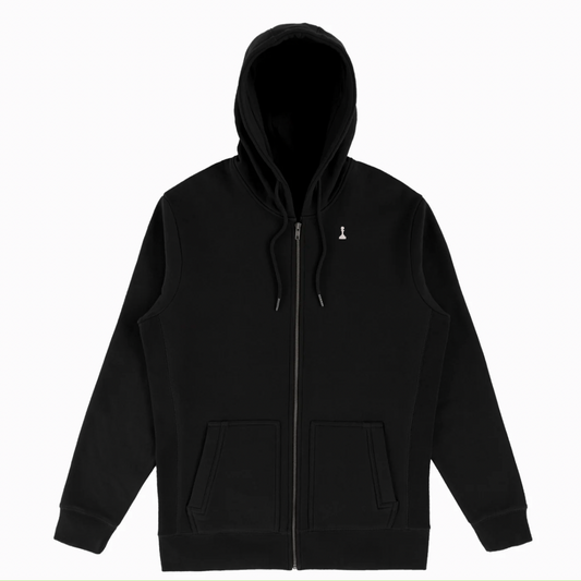 Black Organic Cotton Zip-Up Sweatshirt