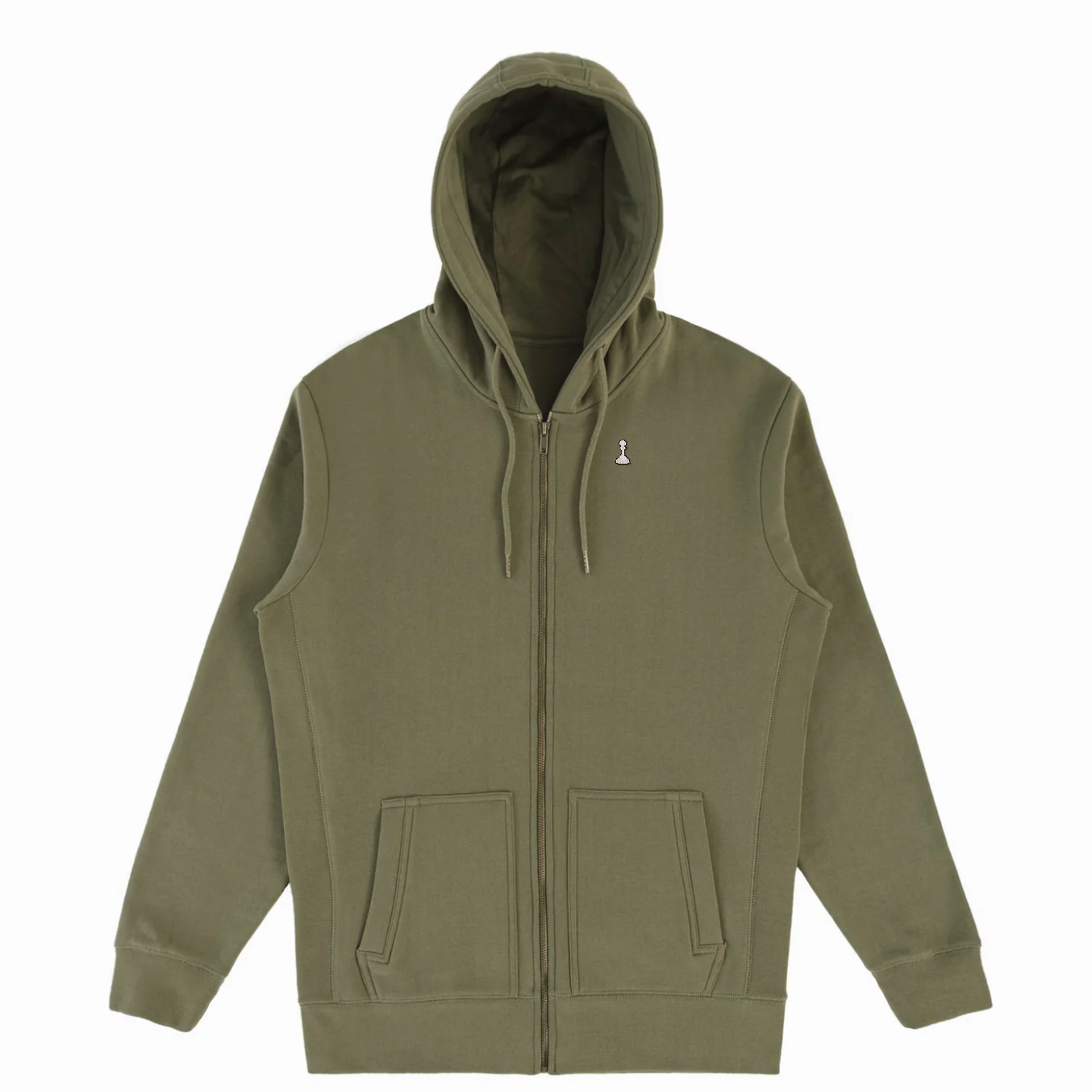 Military Olive Organic Cotton Zip-Up Sweatshirt