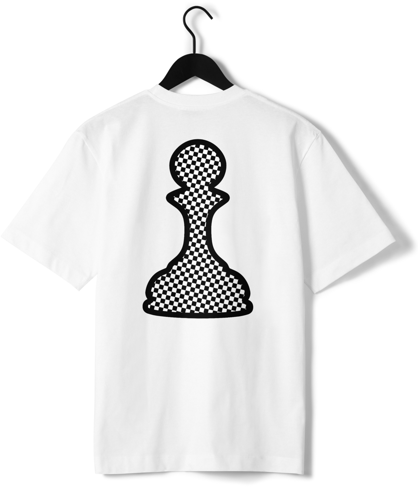 Black and White Pawn Heavyweight Organic Cotton White T-shirt