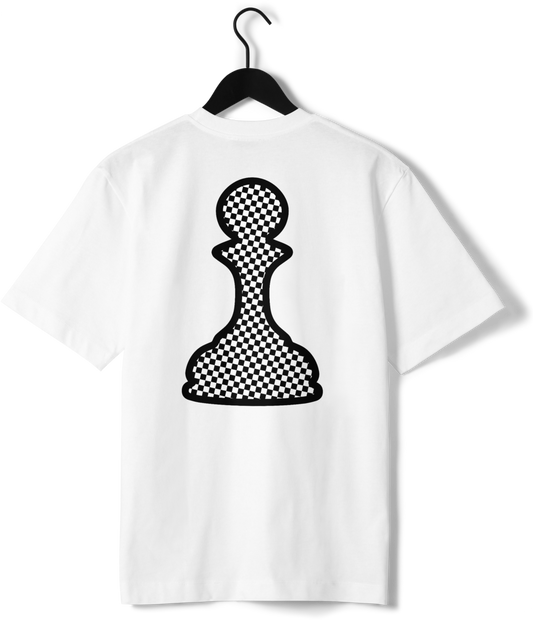 Black and White Pawn Heavyweight Organic Cotton White T-shirt