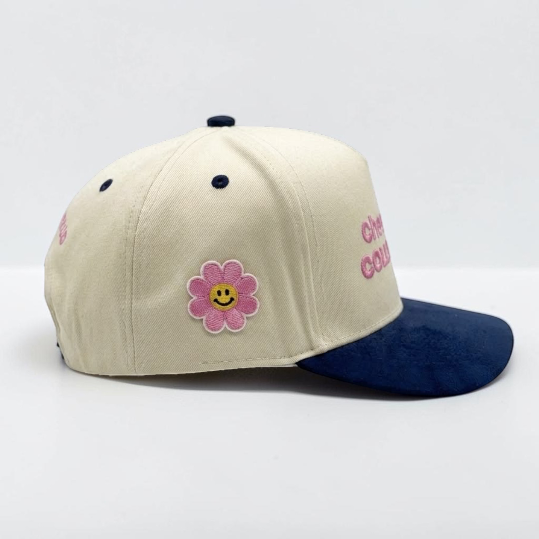 Happy Flower Suede Bill Hat